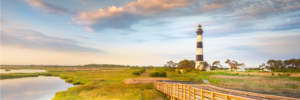 Photo of Bodie Island Lighthouse at Nags Head, North Carolina.